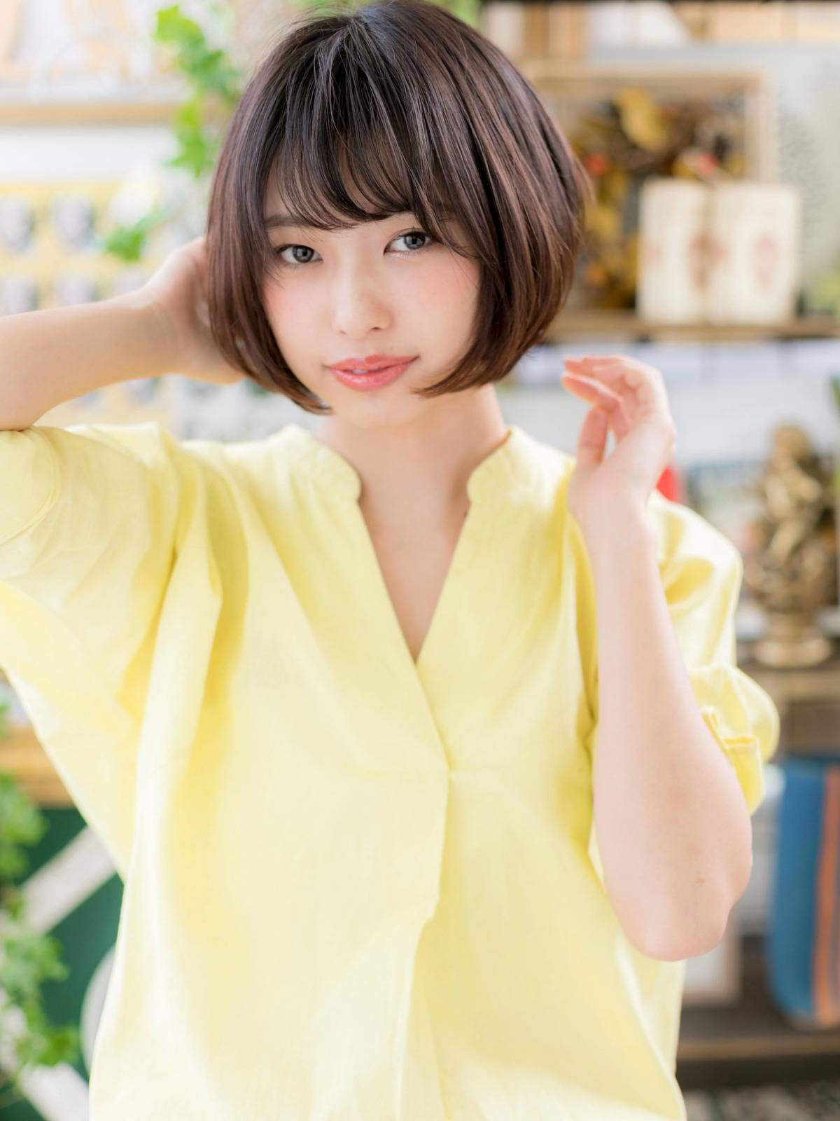 自然にまとまる前下がりボブ