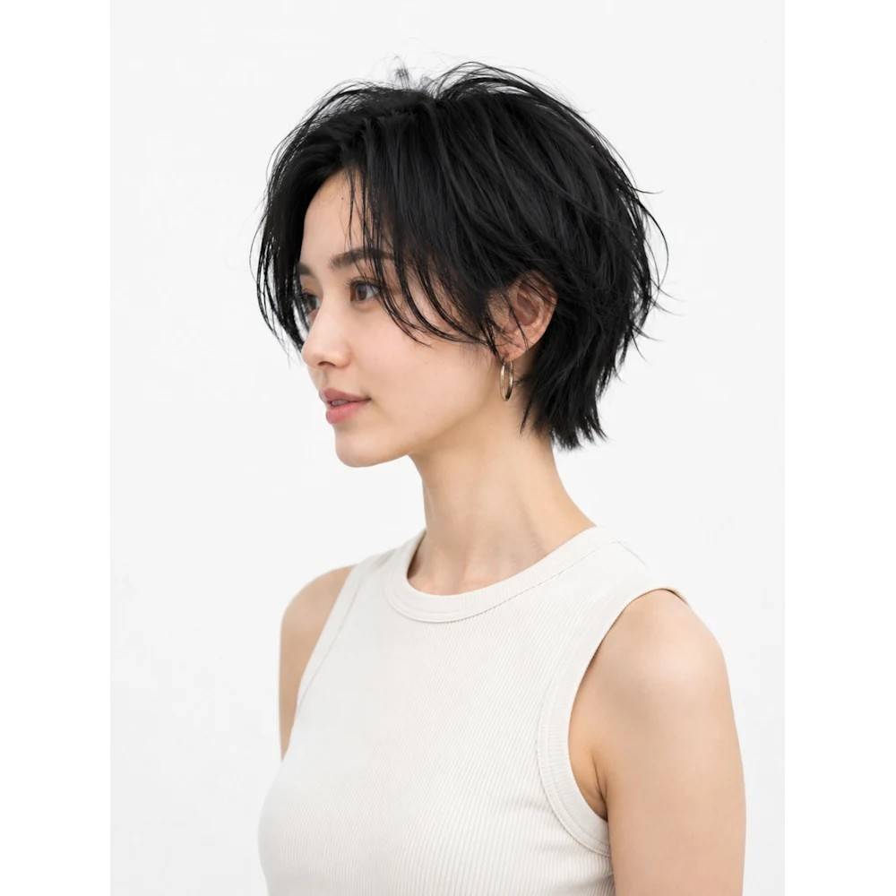 無造作なハンサムショート