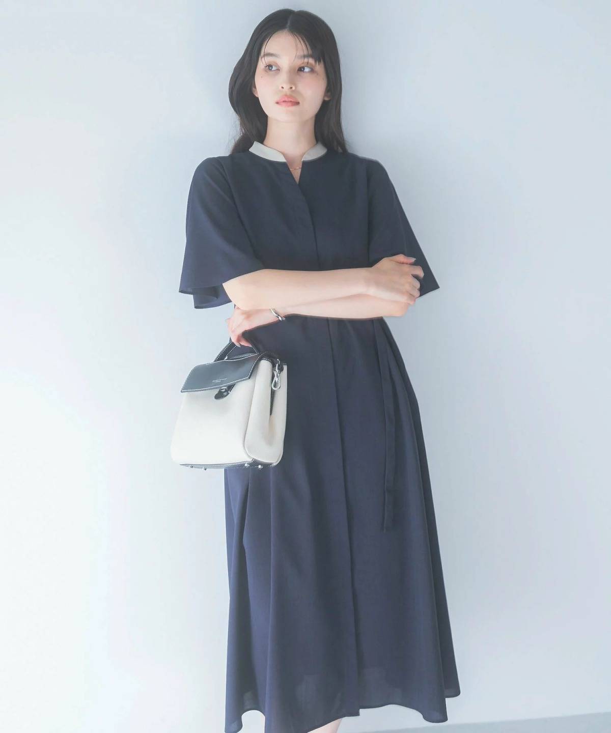 URBAN RESEARCH ROSSO ウォッシャブルフレアスリーブワンピース