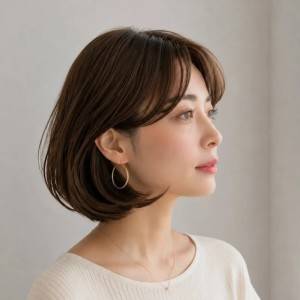  前下がりな美人ショートボブ 