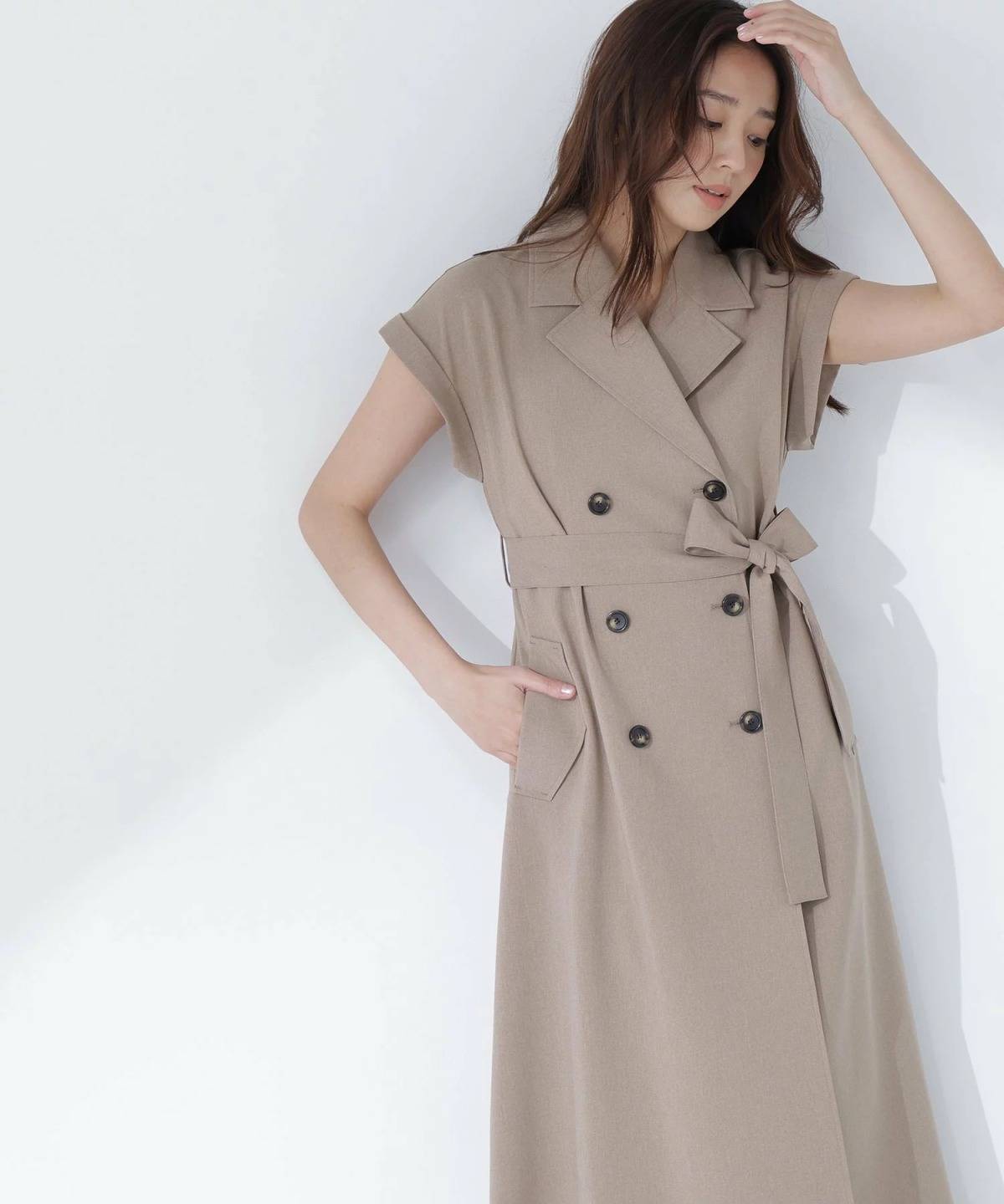 NATURAL BEAUTY BASIC ベルテッドトレンチワンピース