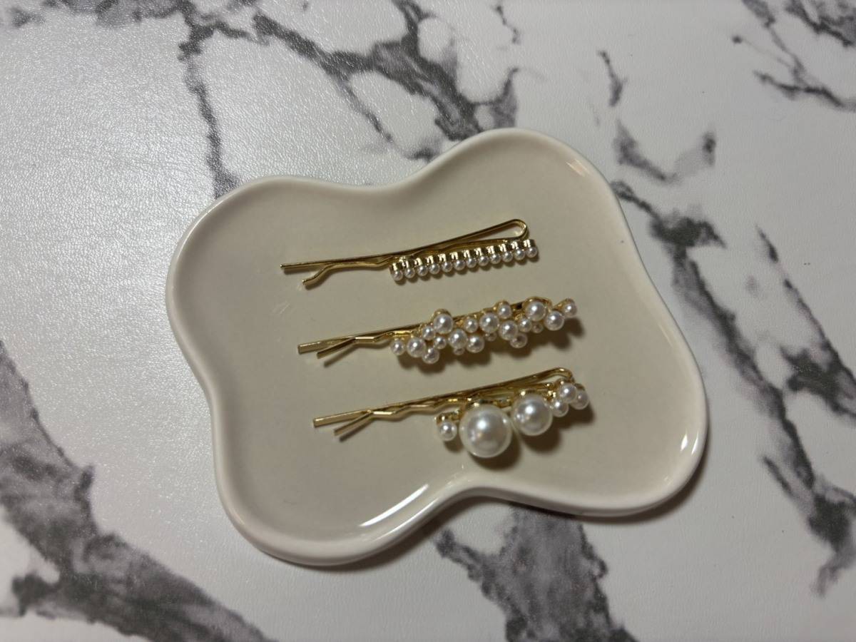 3COINS マルチパールヘアピン3個セット デザイン&質感チェック②