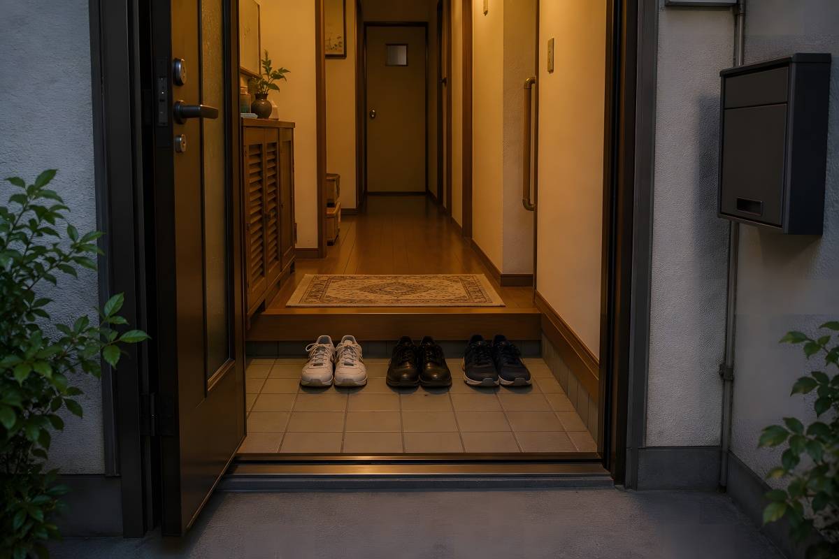 玄関　晩年運　下がる　出しっぱなしの靴
