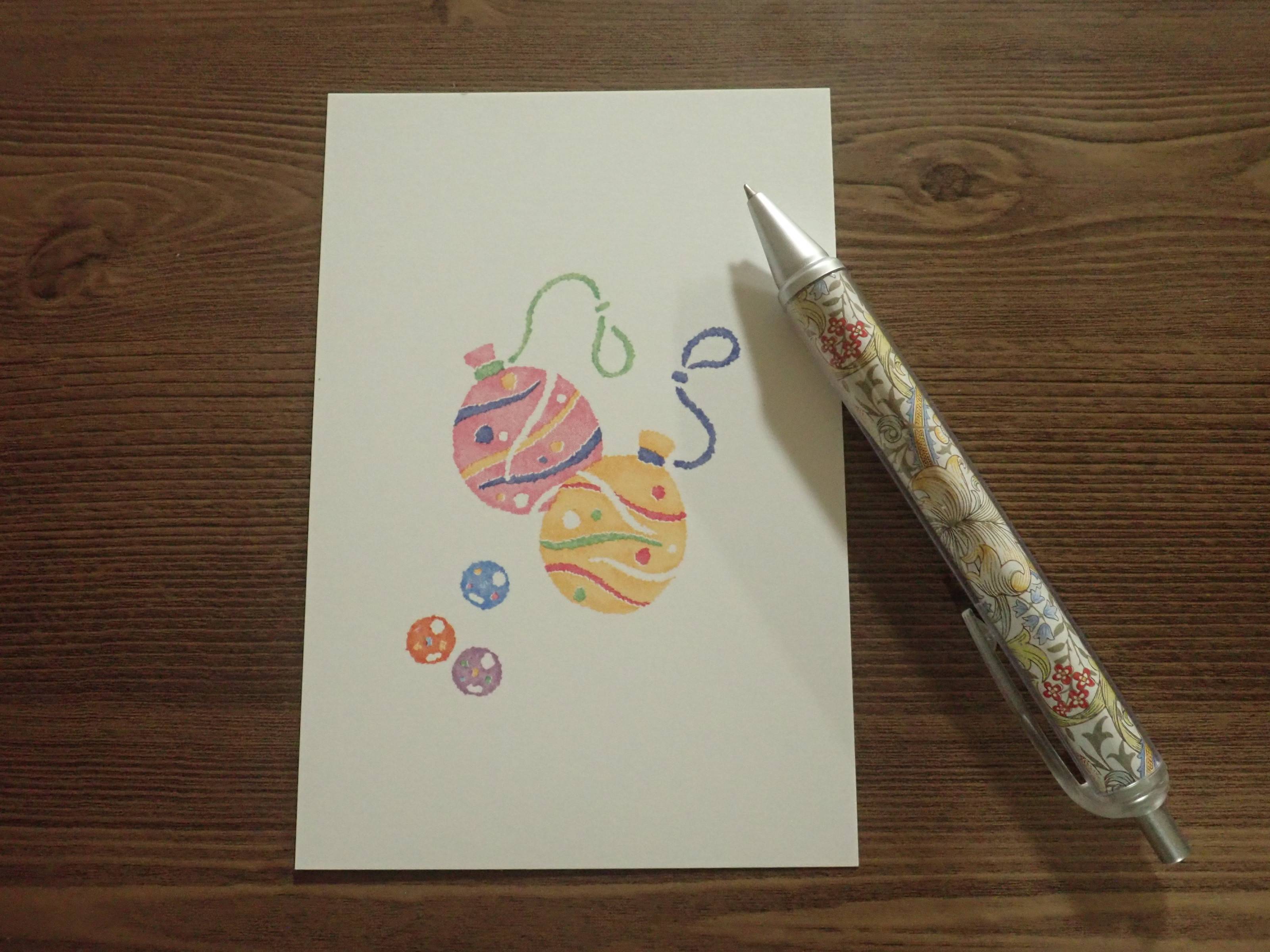 ダイソーのポストカード(夏柄、ハンコタッチ)