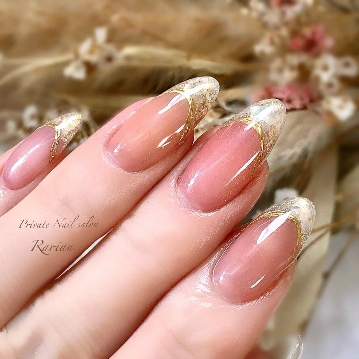 ピーチピンクネイル