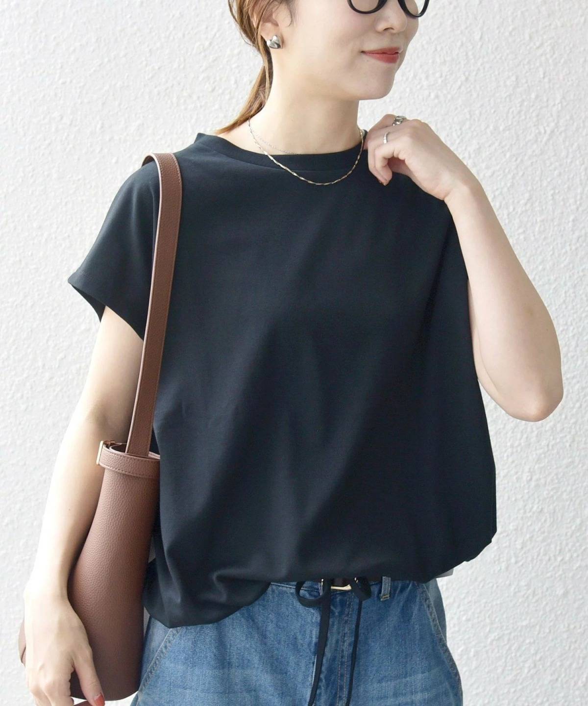 SHIPS ドロスト フレンチスリーブ TEE
