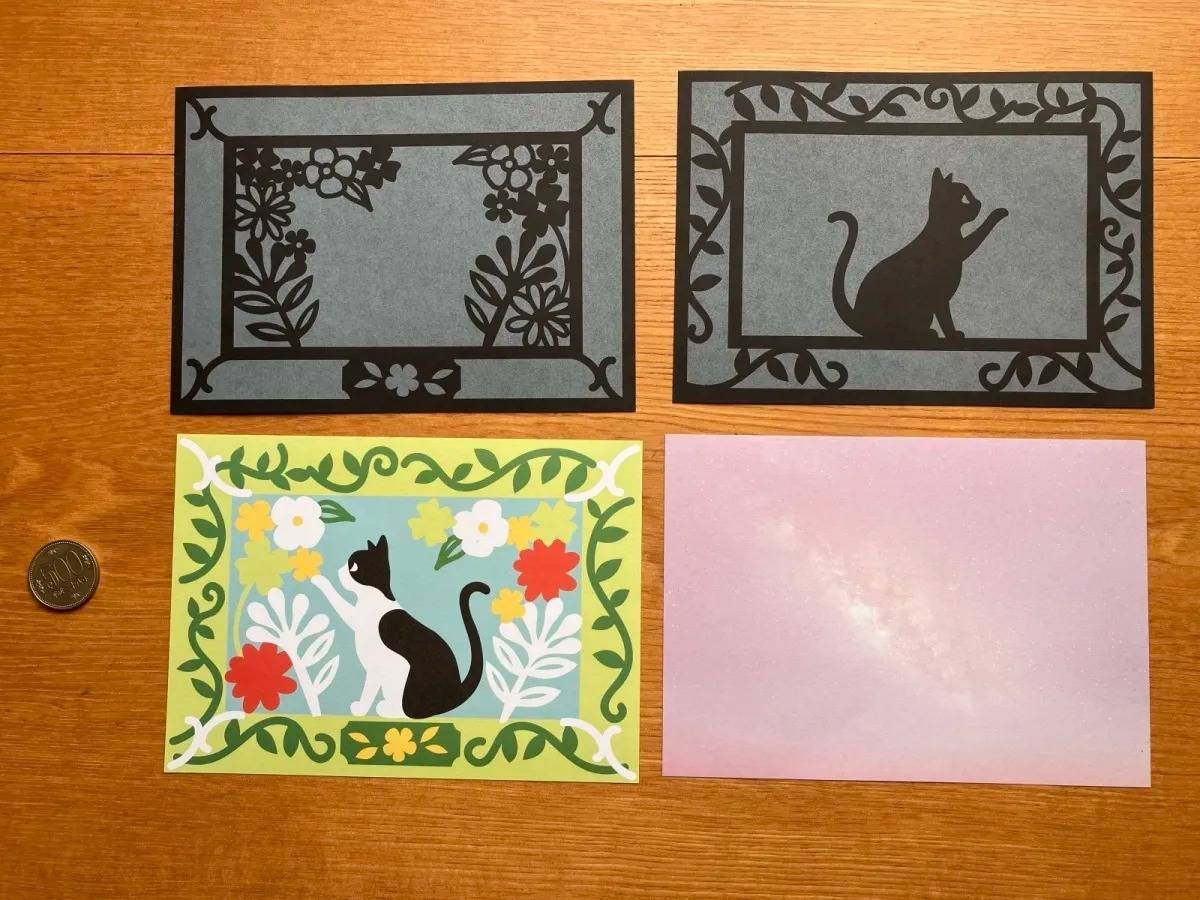 DAISO(ダイソー):大人の切り絵 ネコの居る庭
