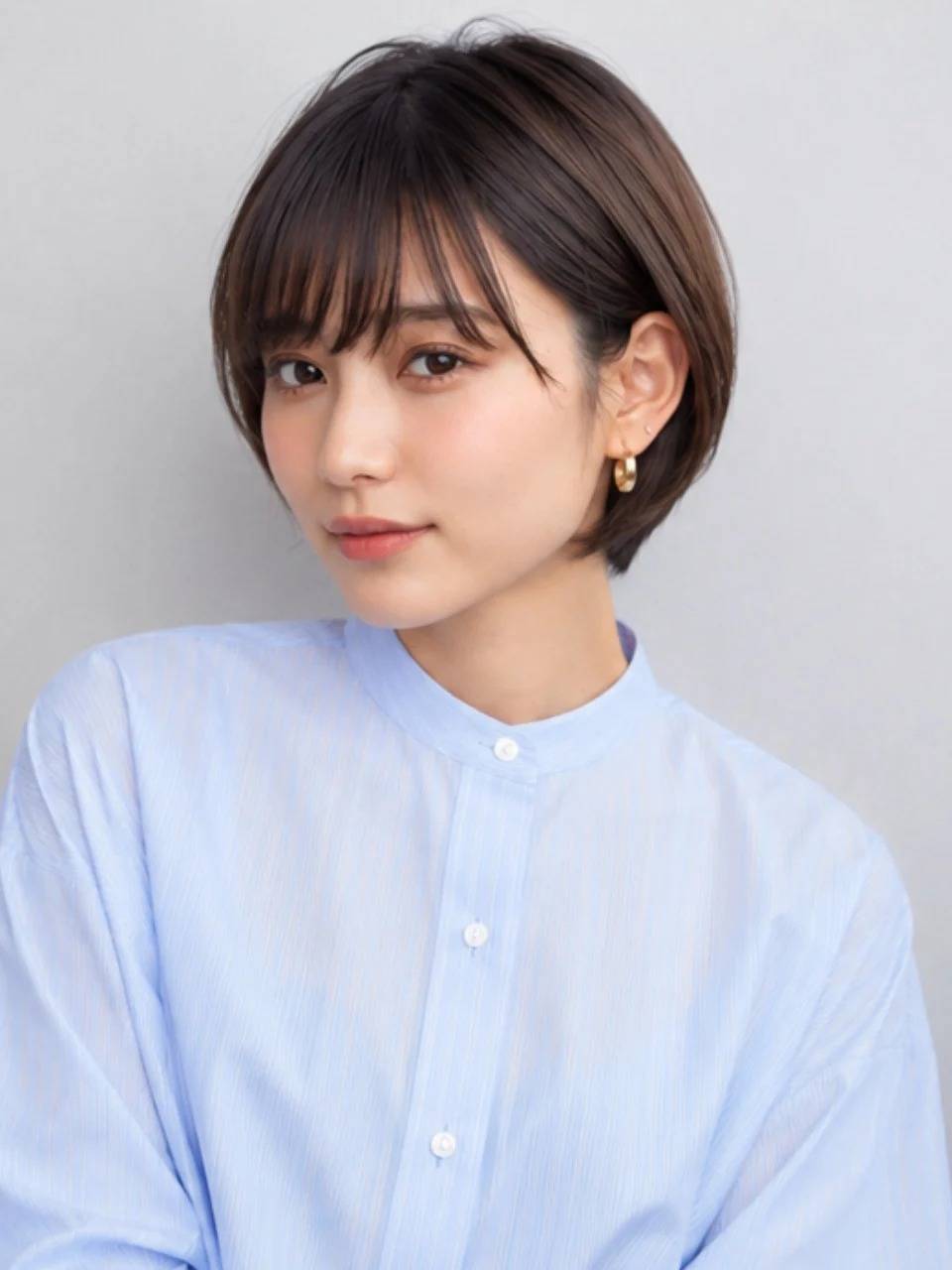 ナチュラル耳掛けボブ