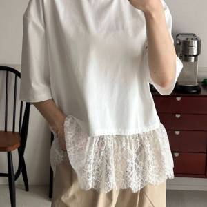 ひんやり快適なのに華やか。甘くなりすぎず上品「大人のレースドッキングT」