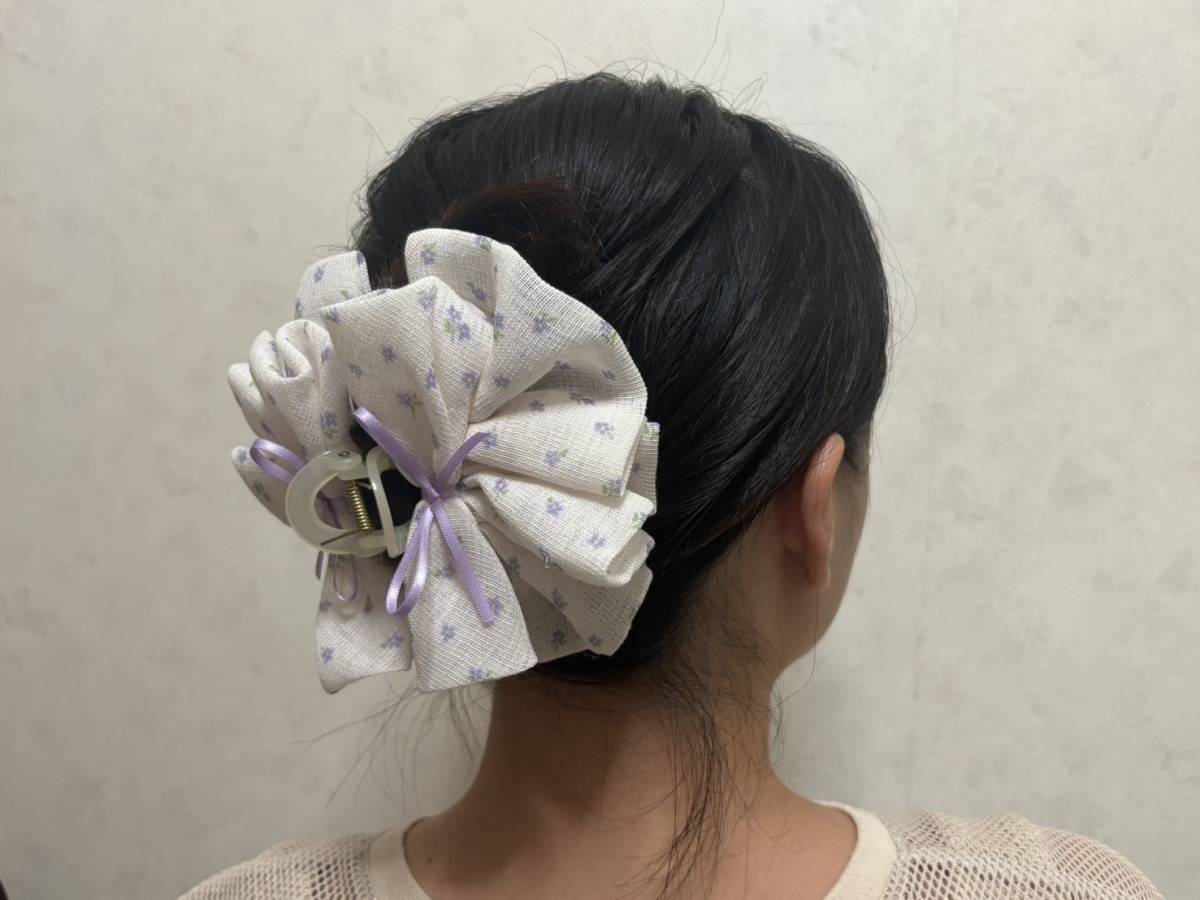 3COINS 小花柄リボンバンス　使用感