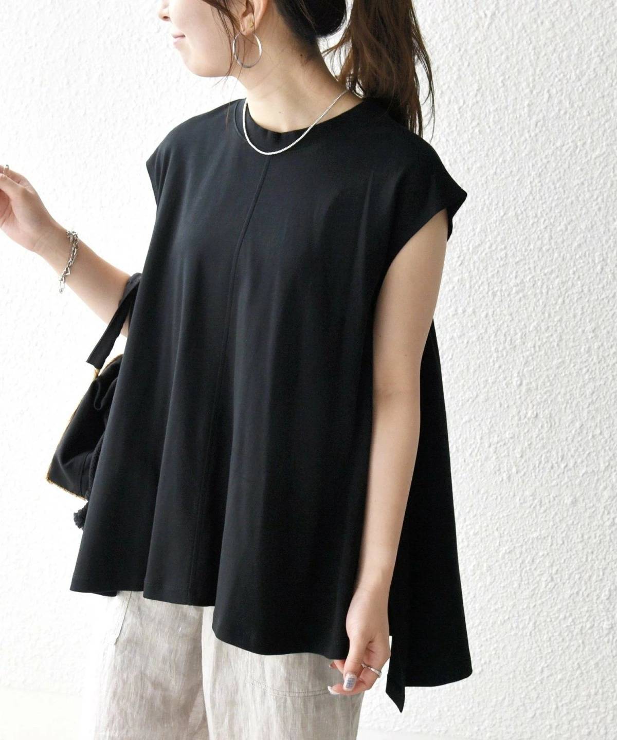 SHIPS Aライン フレンチスリーブ TEE
