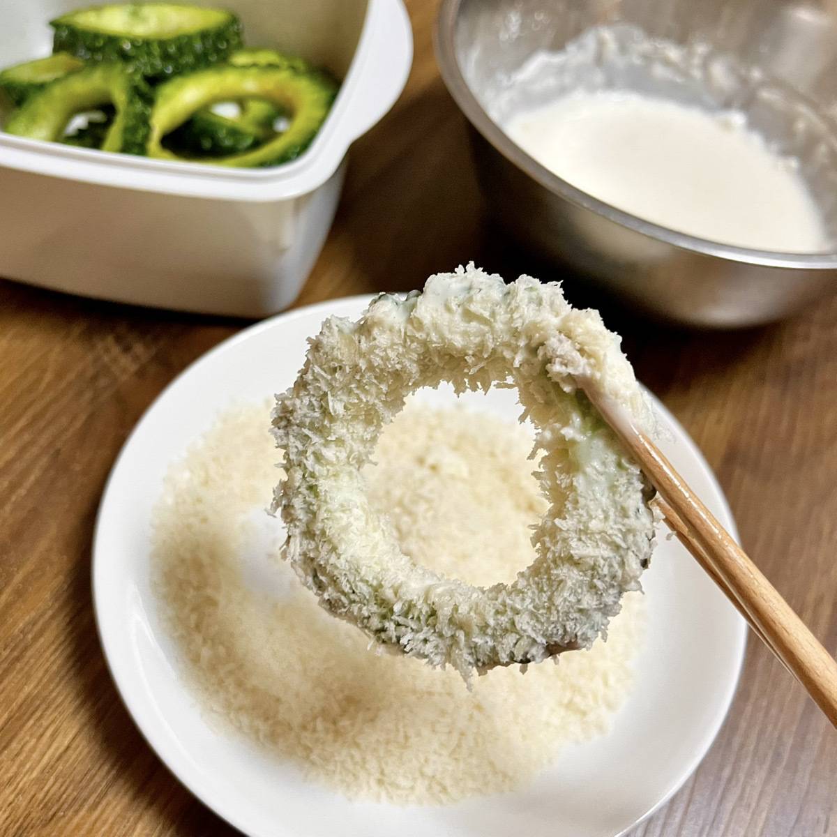 JAグループ公式の「ゴーヤのリングフライ◎コンソメ味」のレシピ
