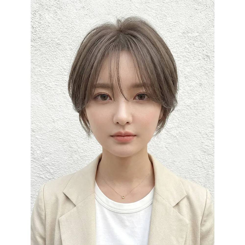 透明感カラーのひし形ショート