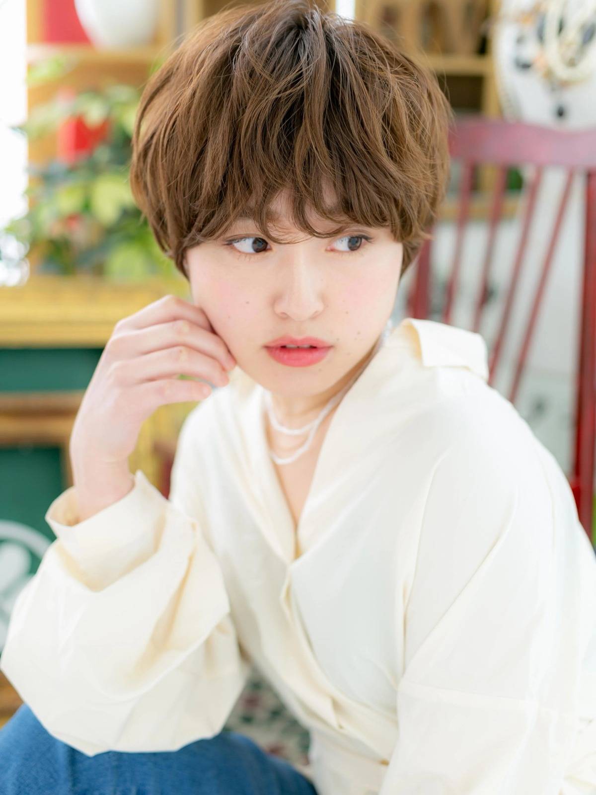 くせ毛風マッシュショート