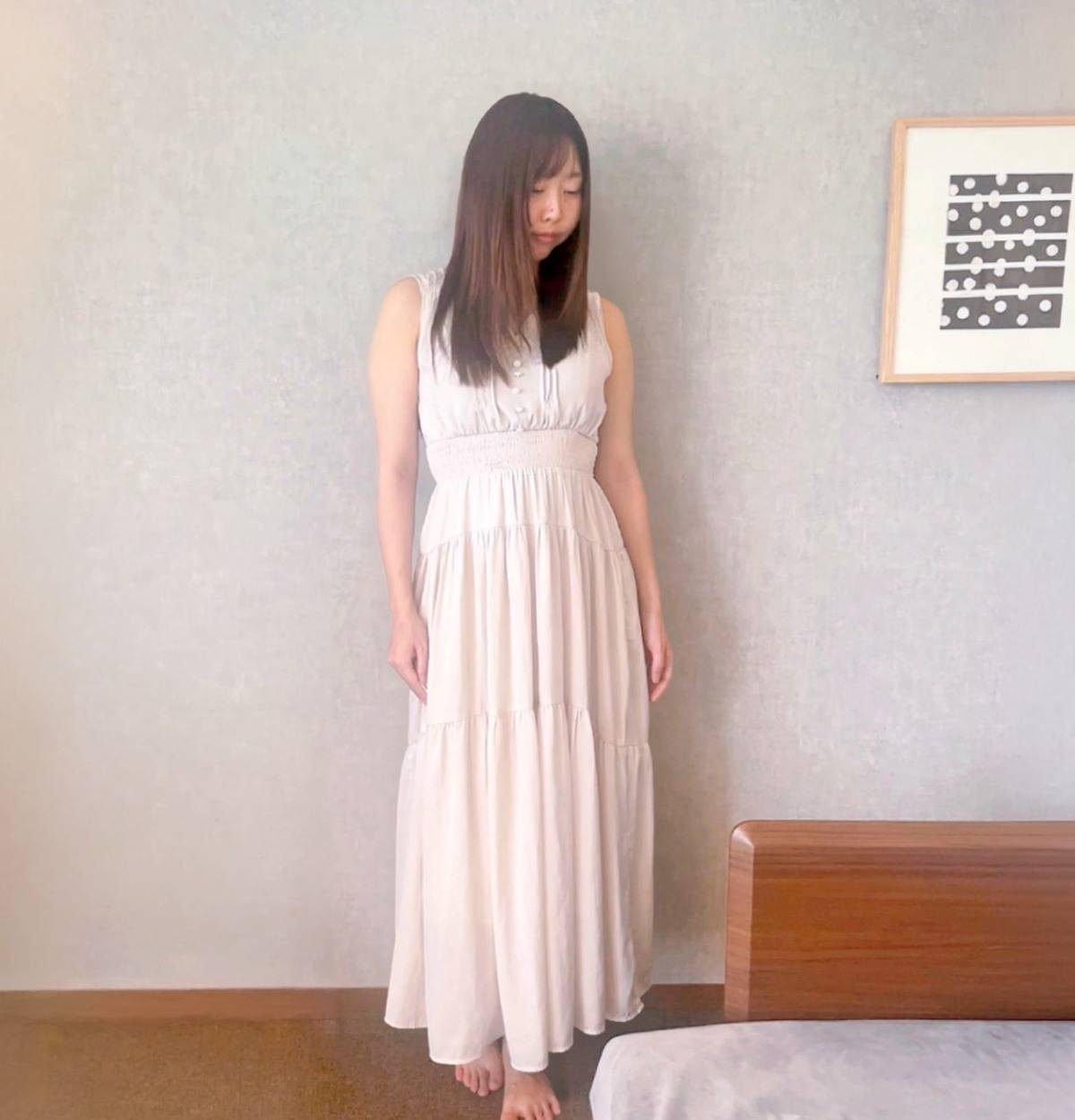 GRL(グレイル) シャーリングティアードワンピース