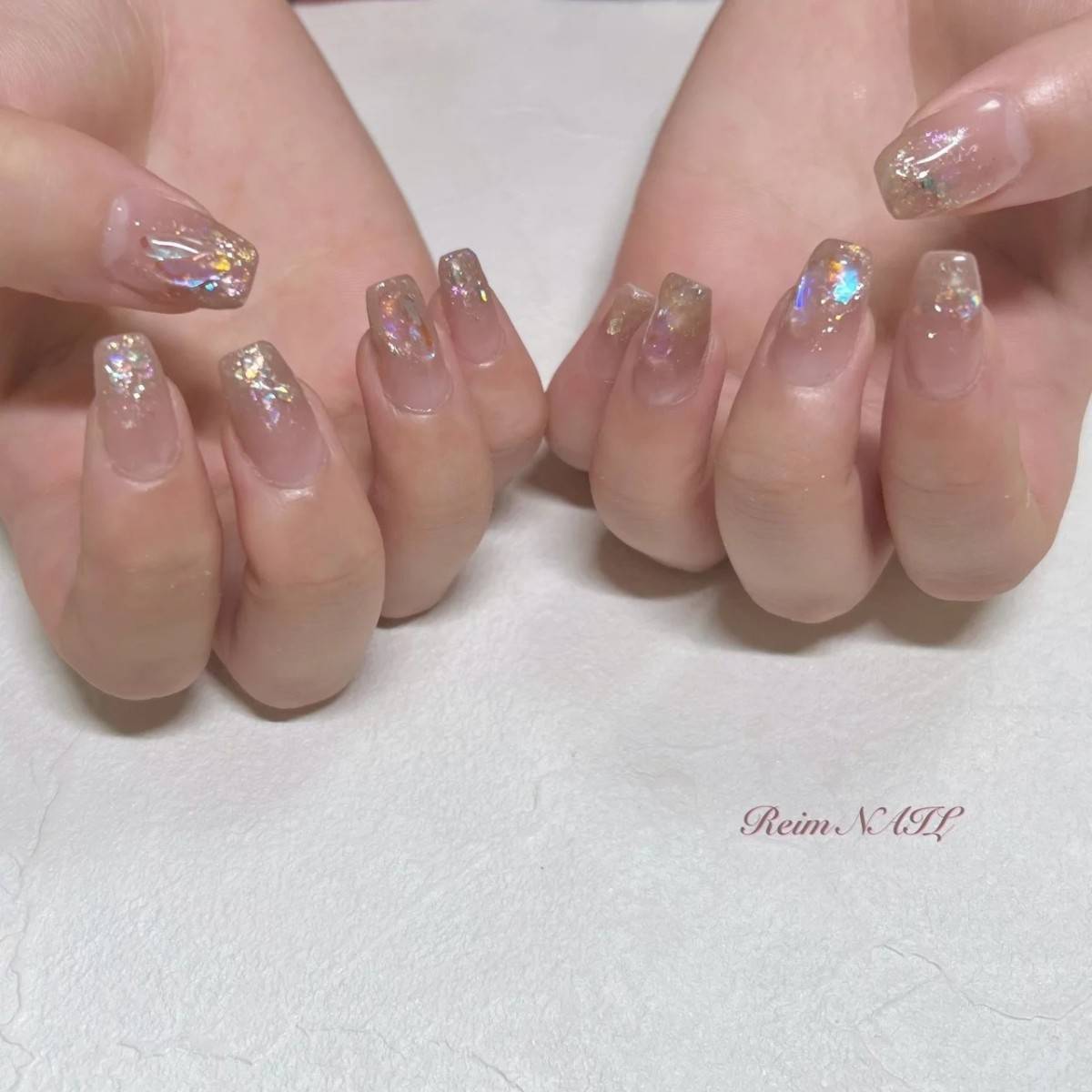 ピンクブラウンネイル