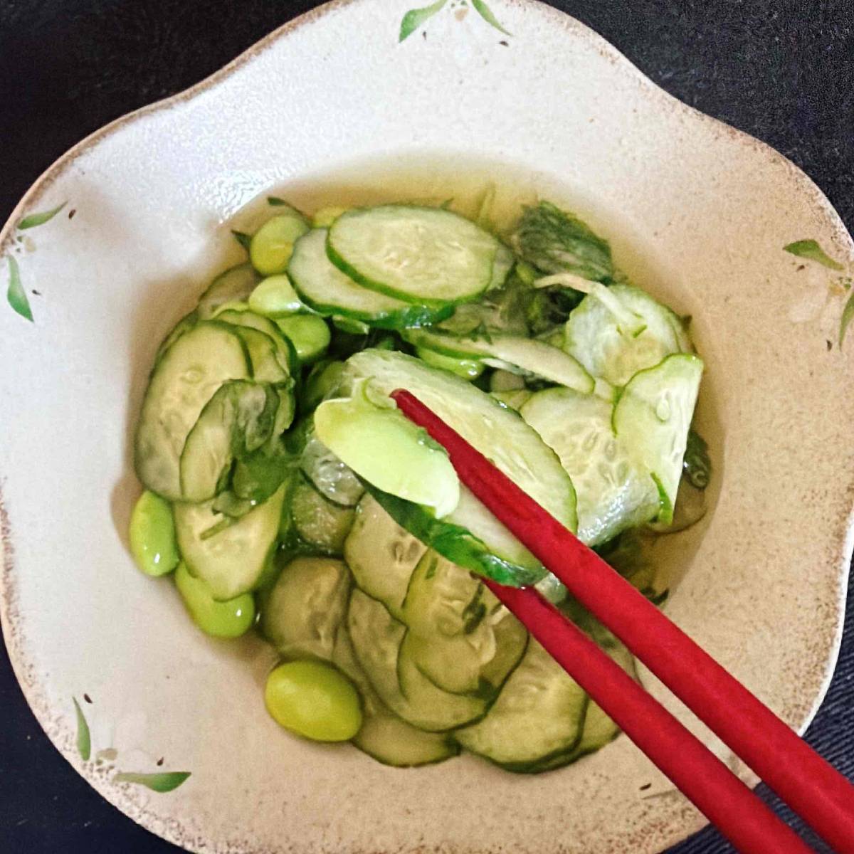 JAグループ公式の「大葉枝豆キュウリの簡単酢の物」のレシピ