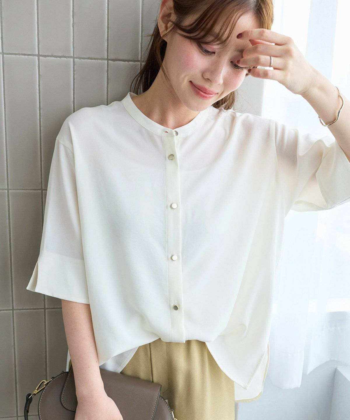 le.coeur blanc 2WAYジョーゼットブラウス