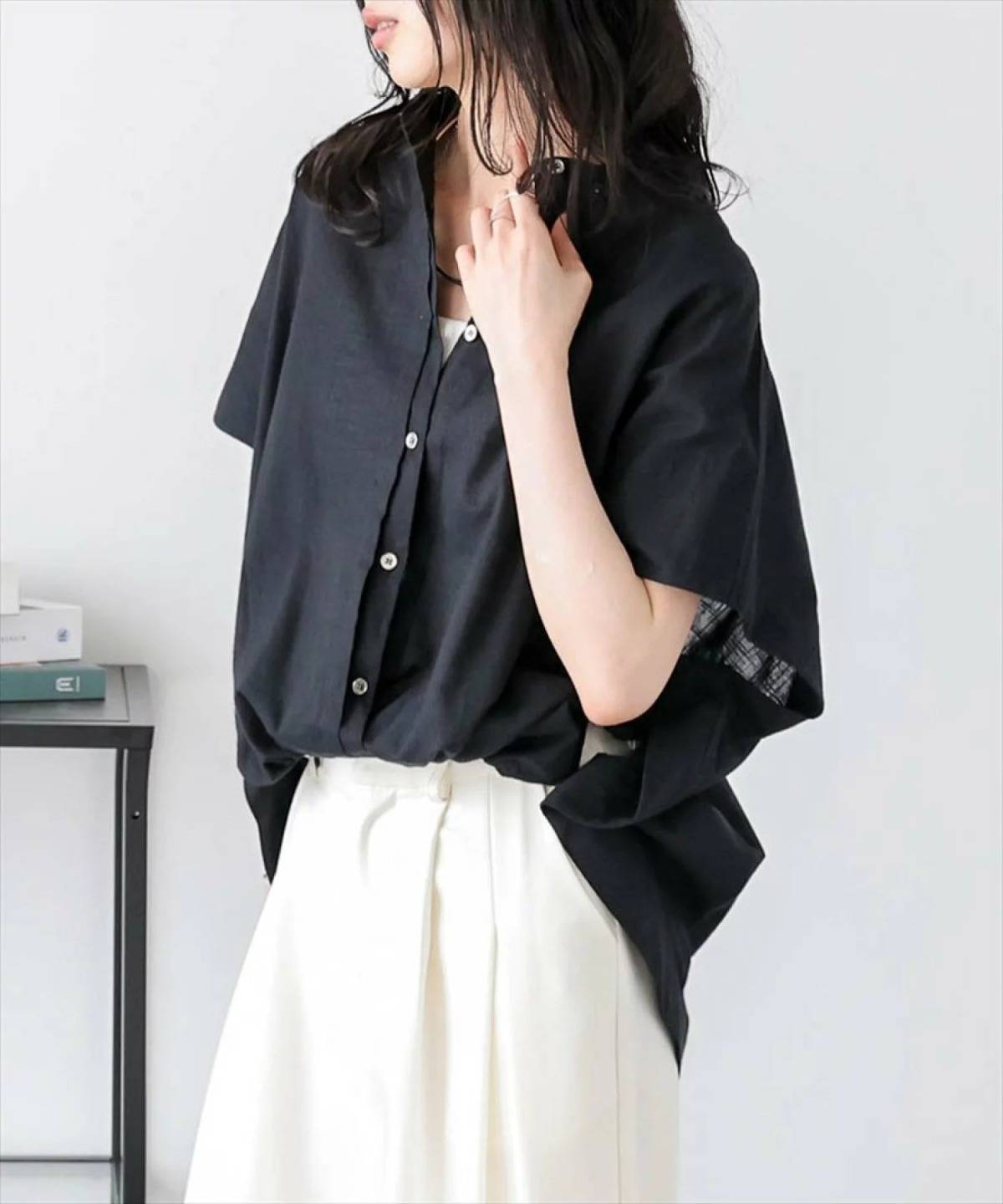 Lajour ドローストリングヘムシャツ