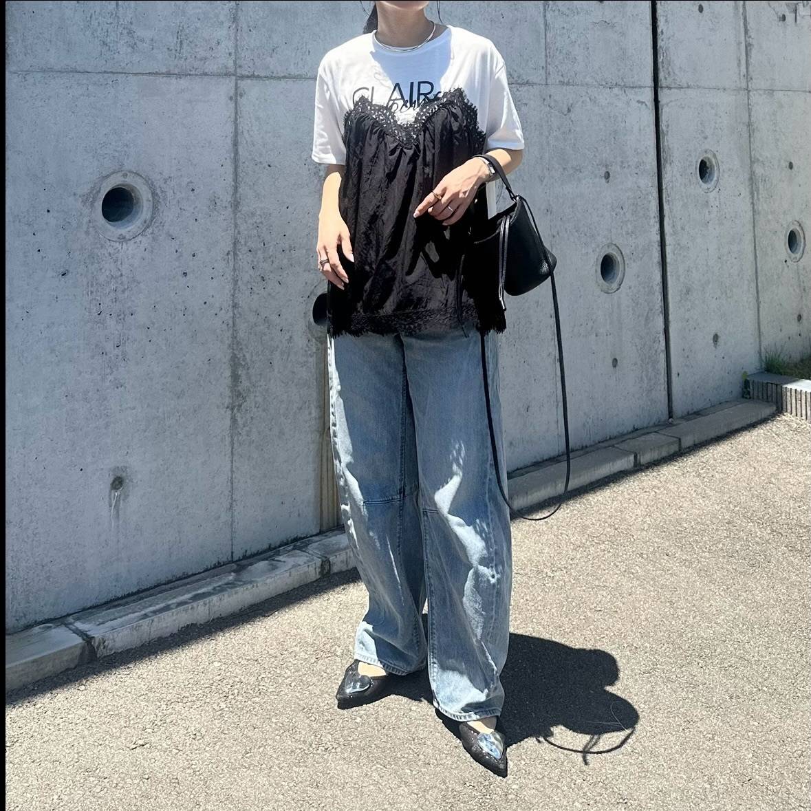 重ね着風トップスを合わせる!