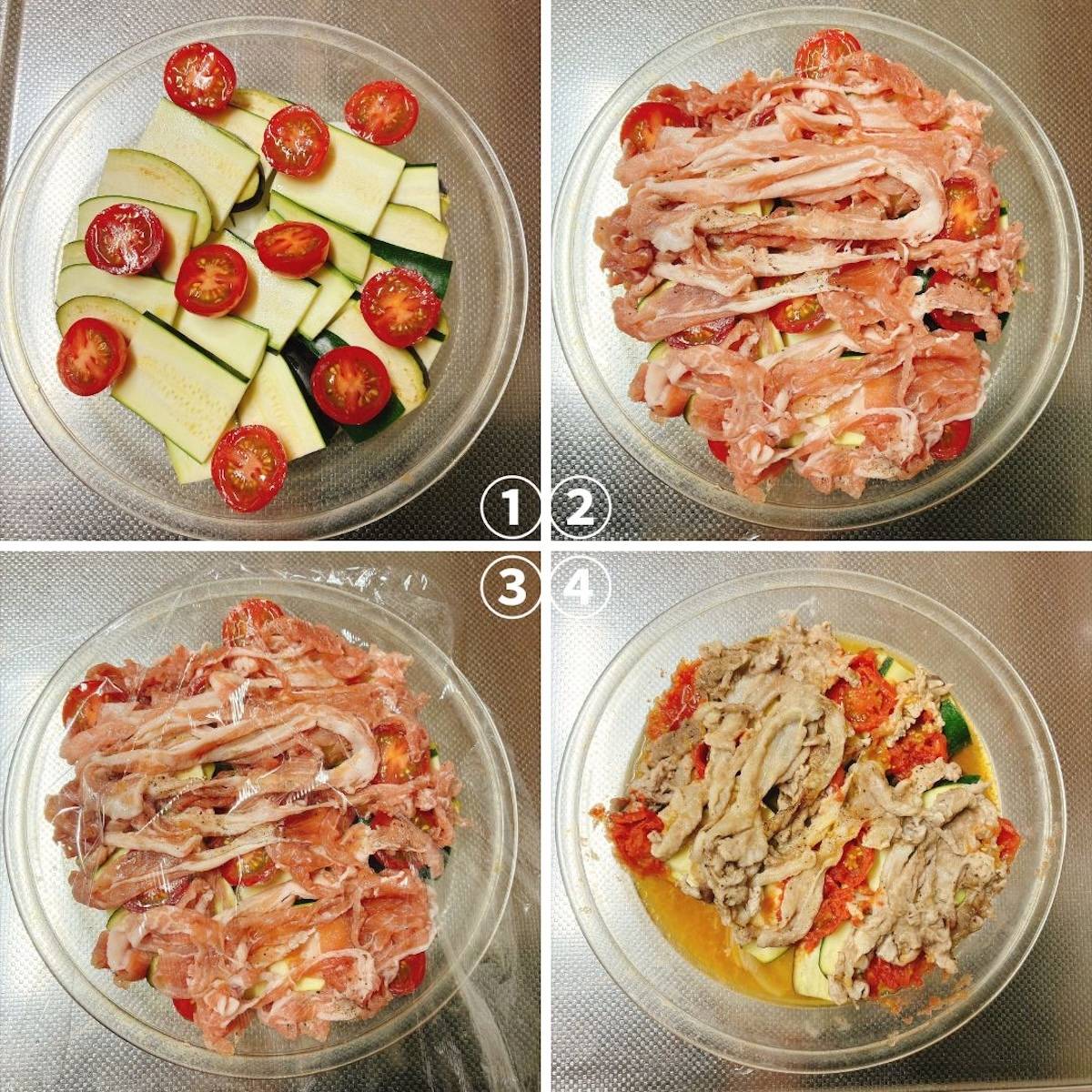 ヤマキ公式の「豚肉と夏野菜の重ね蒸し」のレシピ