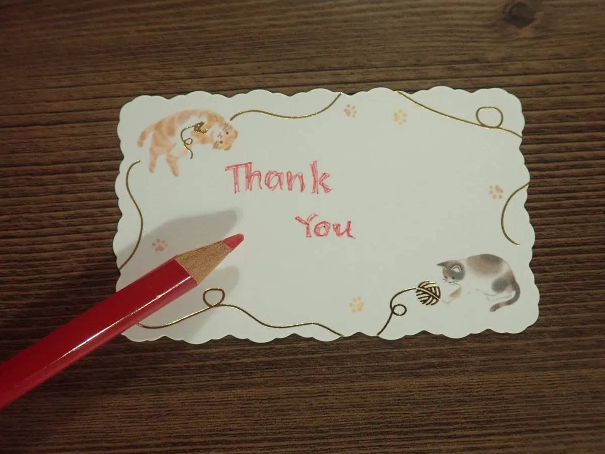 DAISO(ダイソー)：メッセージカード(ノーブルコレクション、ネコ、20枚)