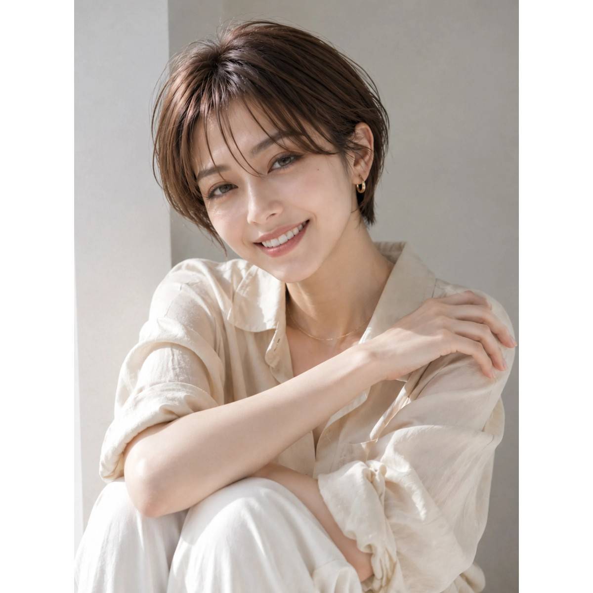 薄めバング×ハンサムショート