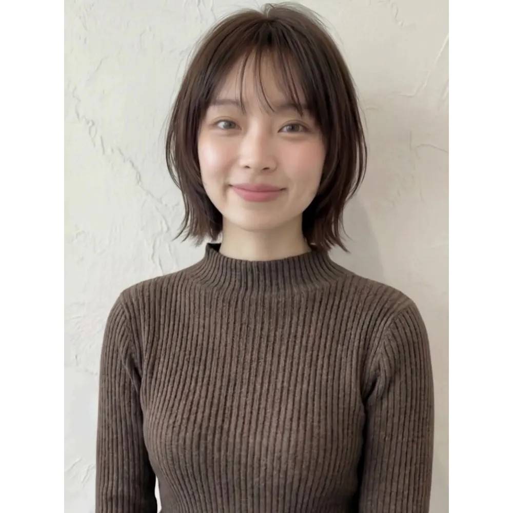 ミルクベージュのくびれボブ