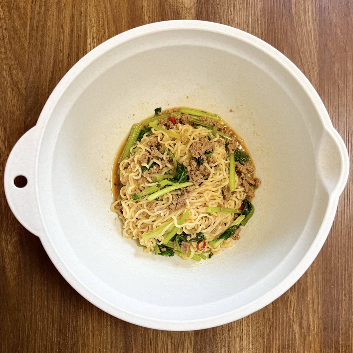 サッポロ一番公式の「ピリリと辛うま！ 麻婆ミンチまぜそば」のレシピ
