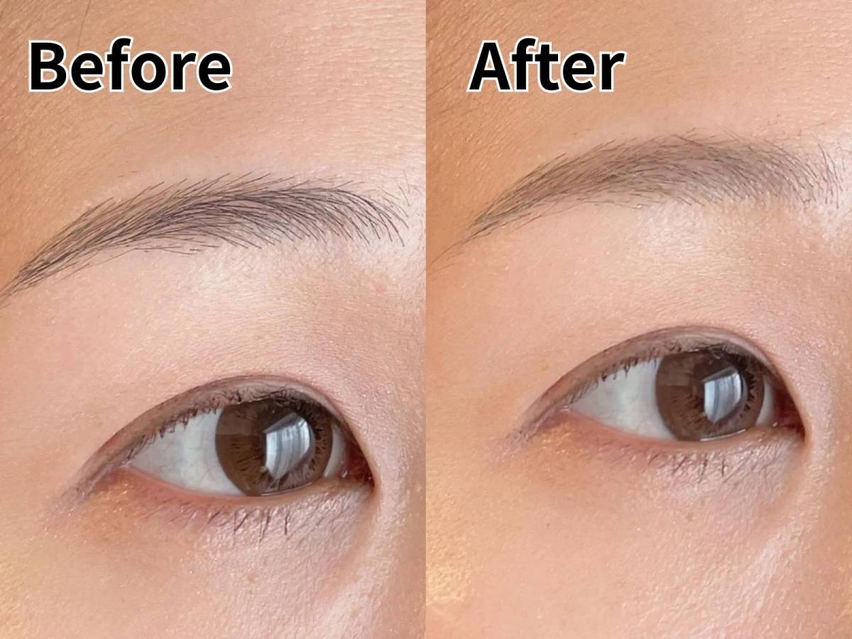 セザンヌ 極細アイブロウマスカラ Before After