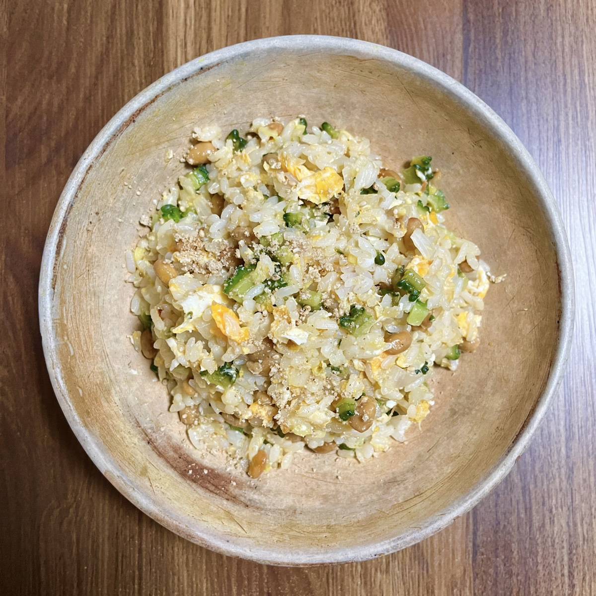 JAグループ公式の「種とわたも使います!ゴーヤ納豆味噌チャーハン」のレシピ
