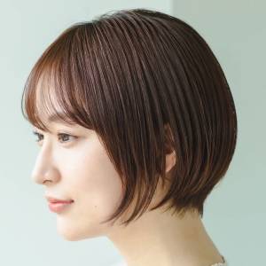  自然にまとまる丸みボブ 