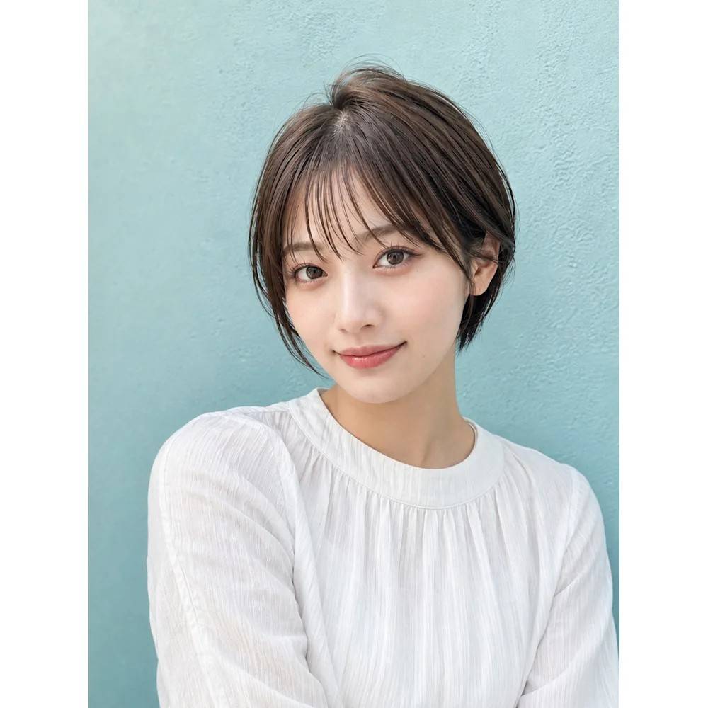 ナチュラルな耳掛けショート