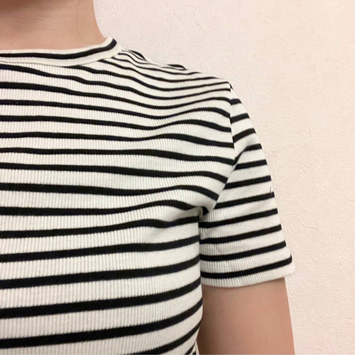 H&M リブTシャツ「ボーダー」