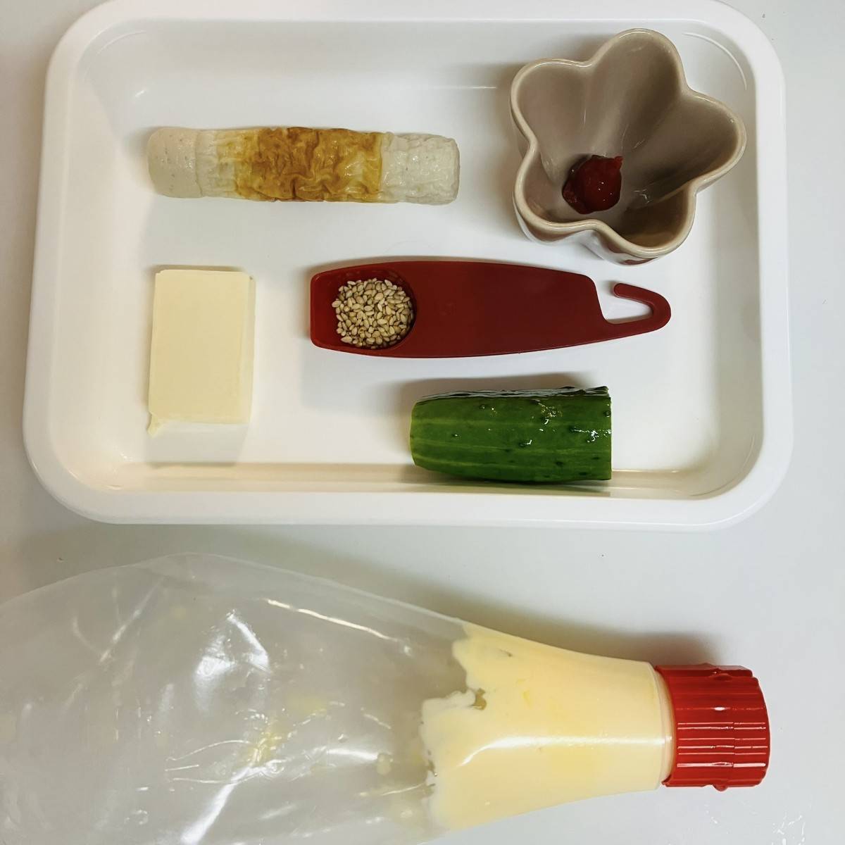 JAグループ公式の「お弁当に！チーズちくわときゅうりの梅マヨ和え♪」のレシピ