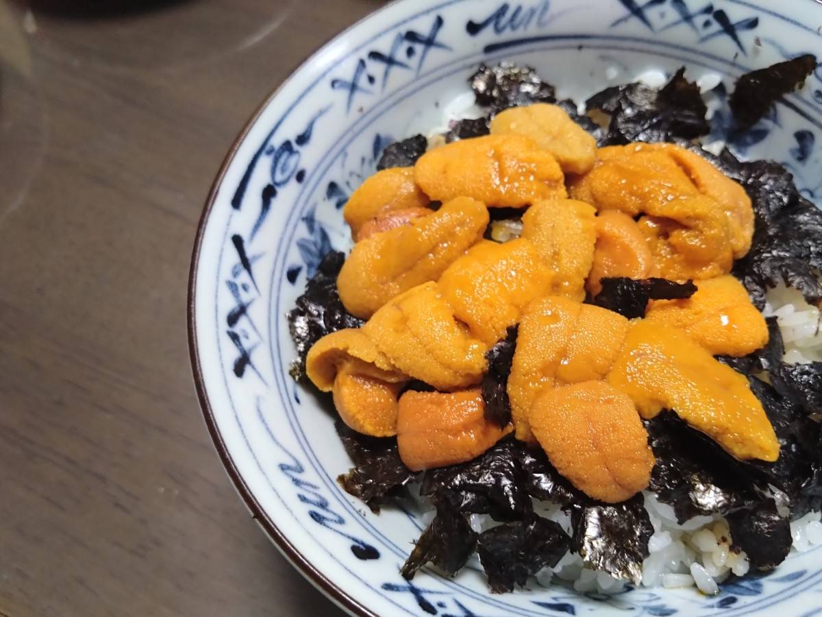 手作りのウニ丼