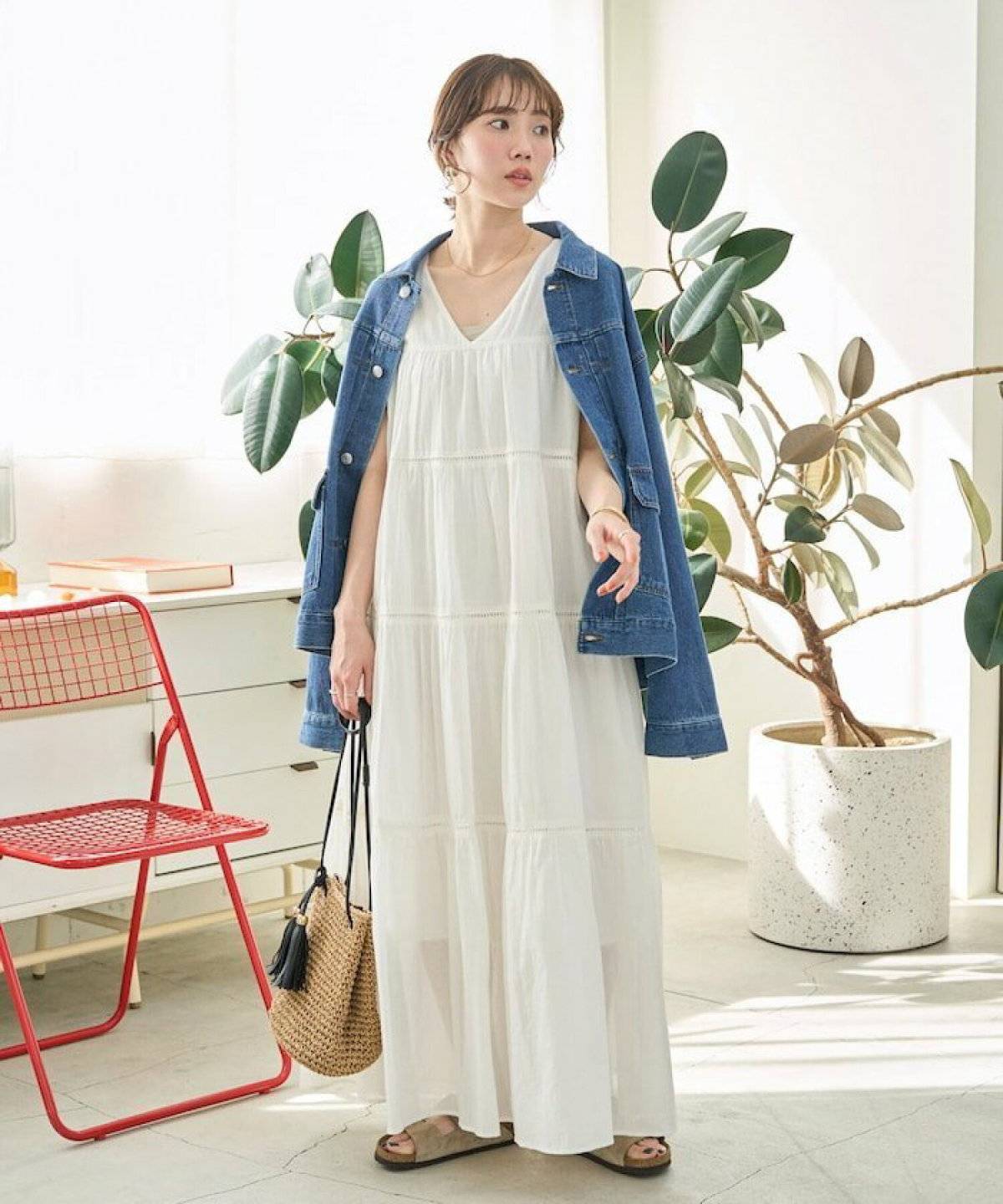 FREAK’S STORE インド ティアード ハシゴレース ノースリーブ ワンピース