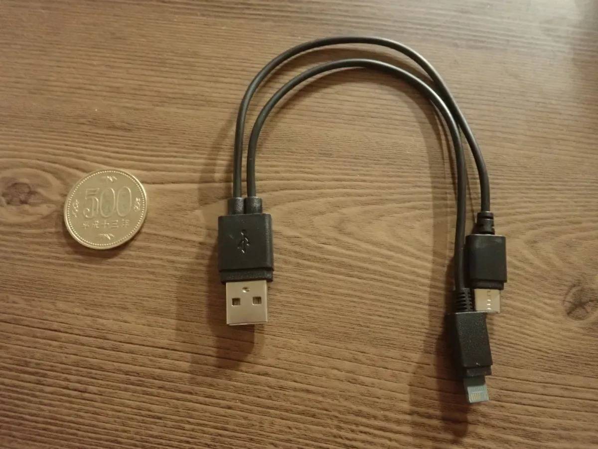 DAISO(ダイソー):充電ケーブル(USB→ライトニング端子&Type-C、2.1)