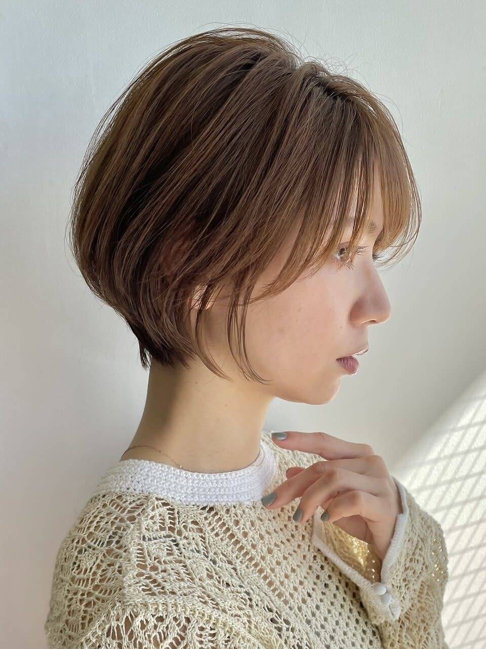 マロンカラーのこなれショート
