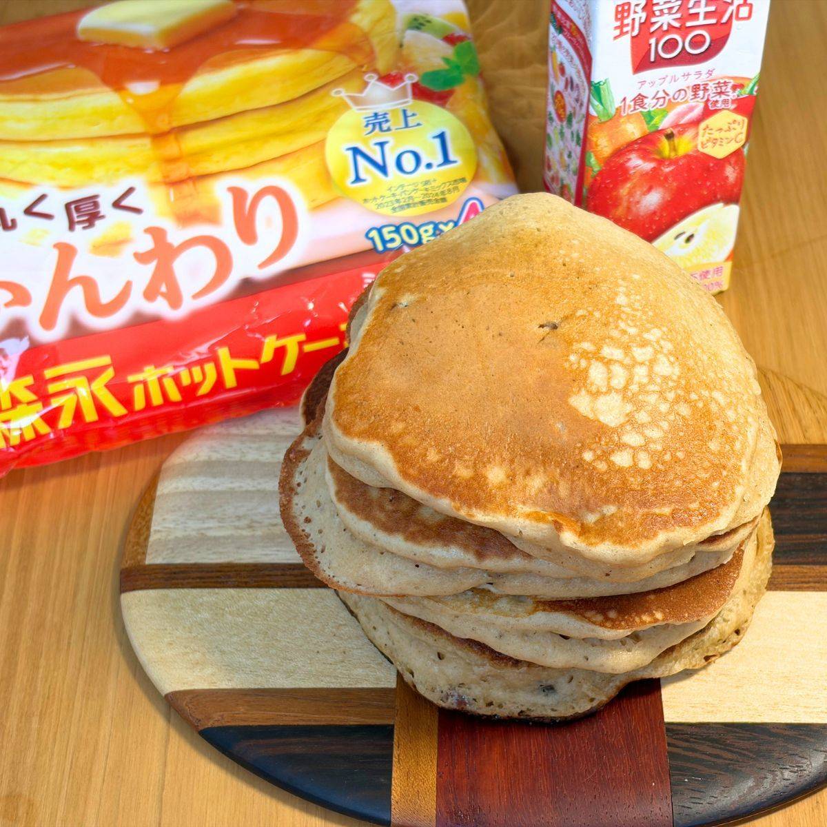 森永公式の「野菜ジュースでつくるホットケーキ」のレシピ
