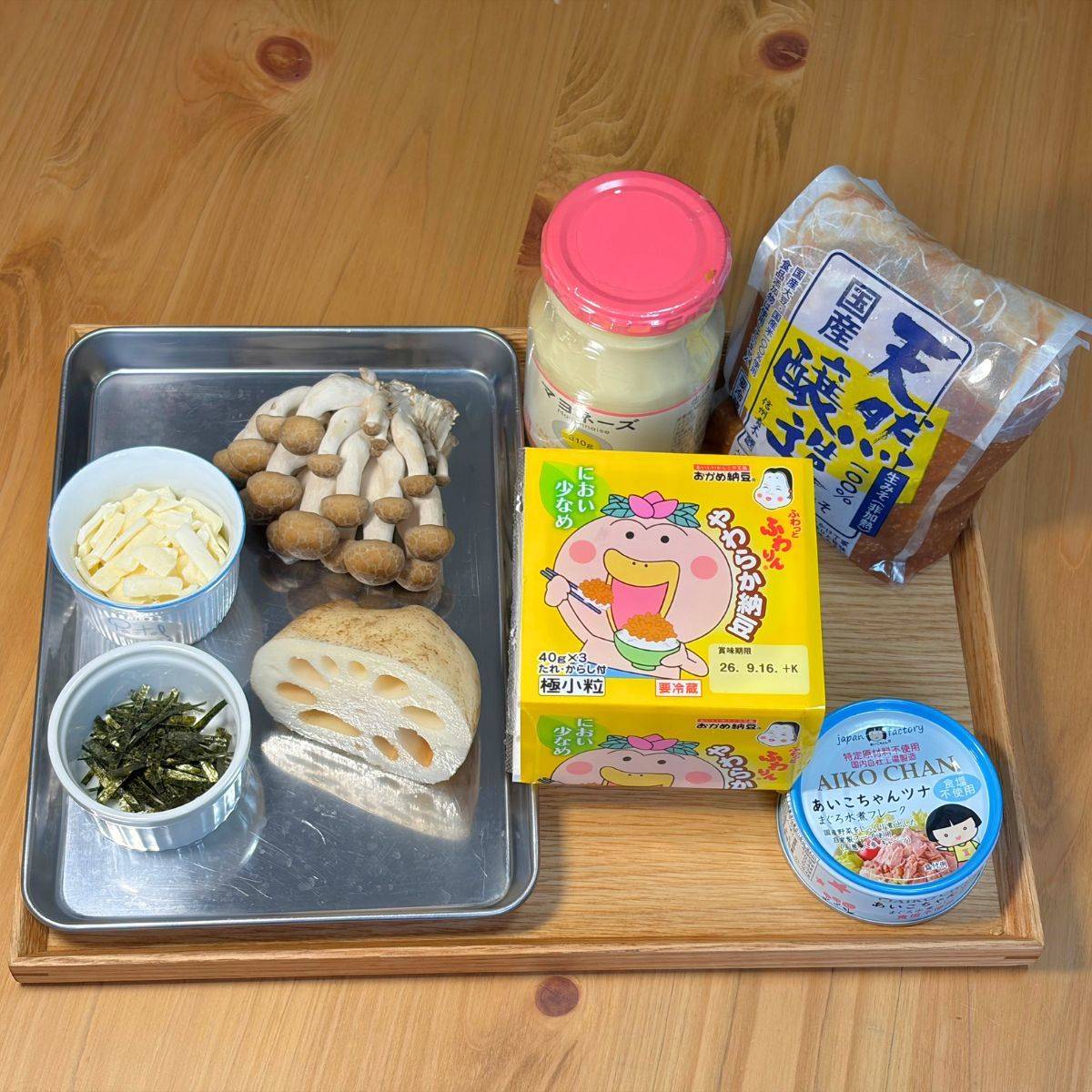 タカノフーズ公式の「れんこんときのこのマヨ納豆グラタン」のレシピ