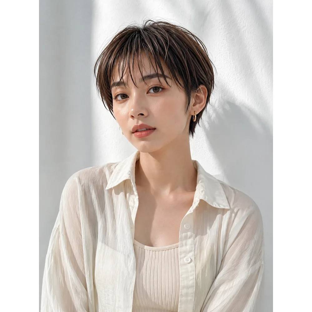 束感ウェーブのハンサムショート