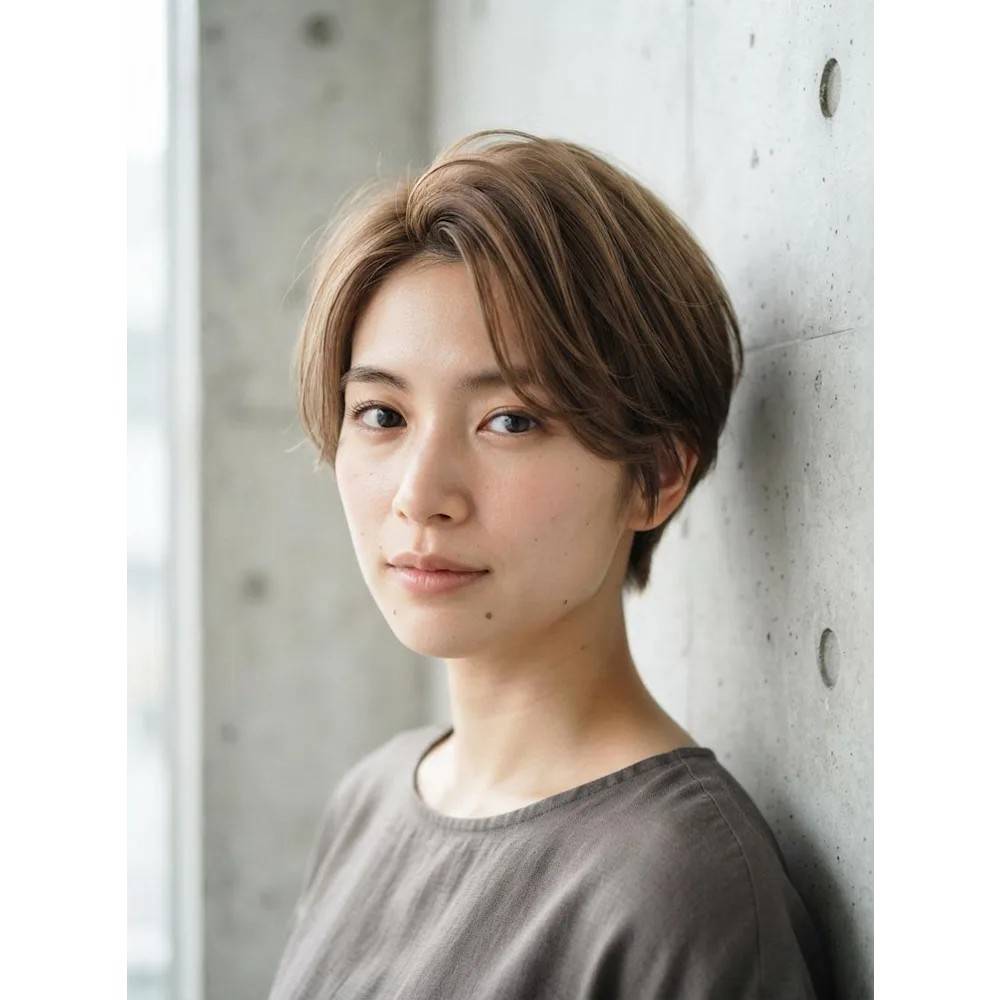 ハニーブラウンのハンサムショート