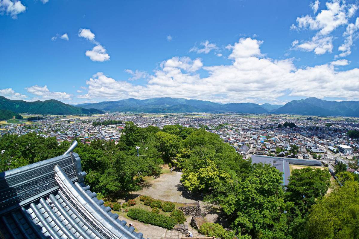 福井県越前大野城天守からの眺め