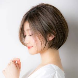 ナチュラル丸みボブ 