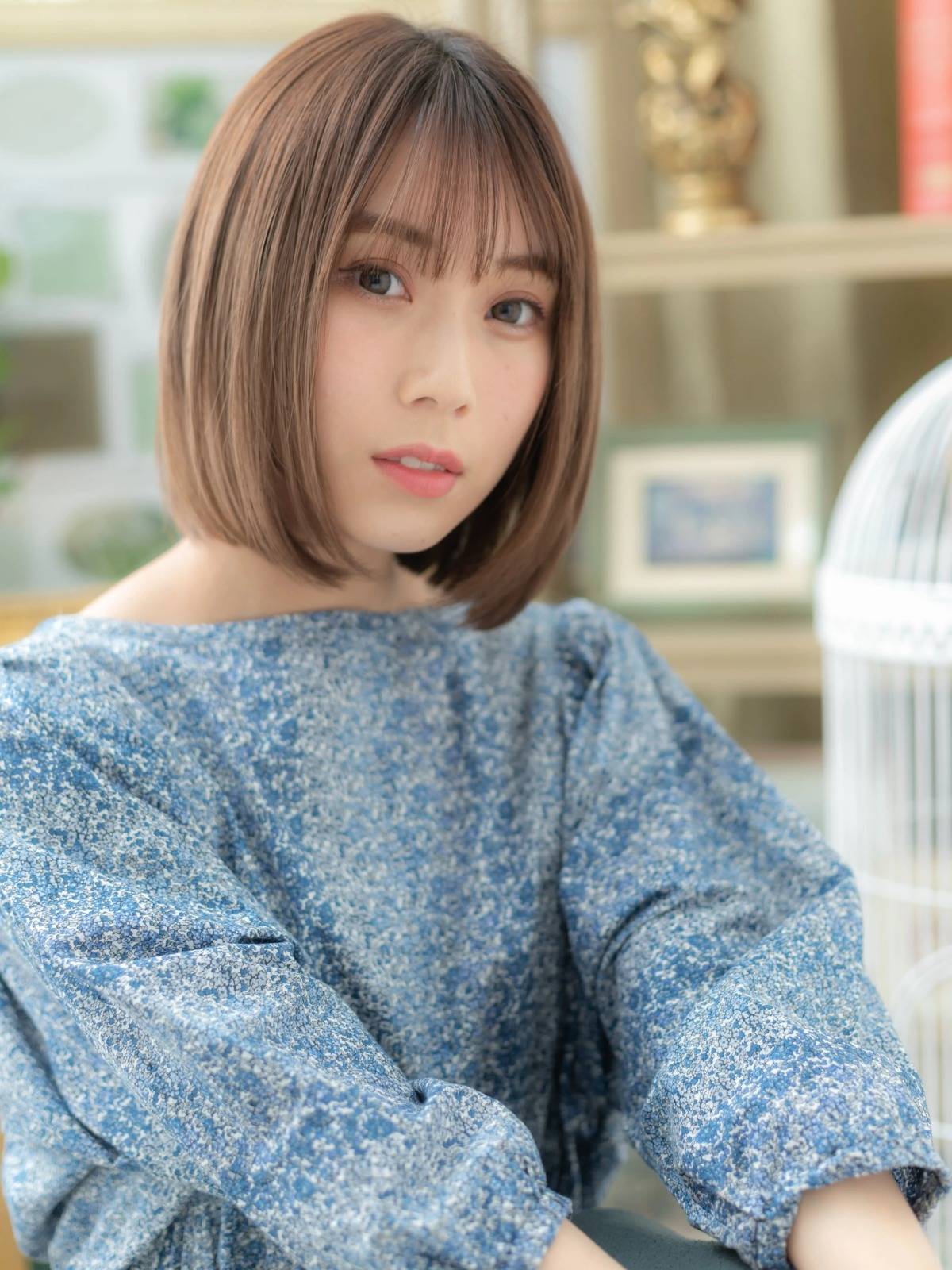 シンプル前下がりボブ