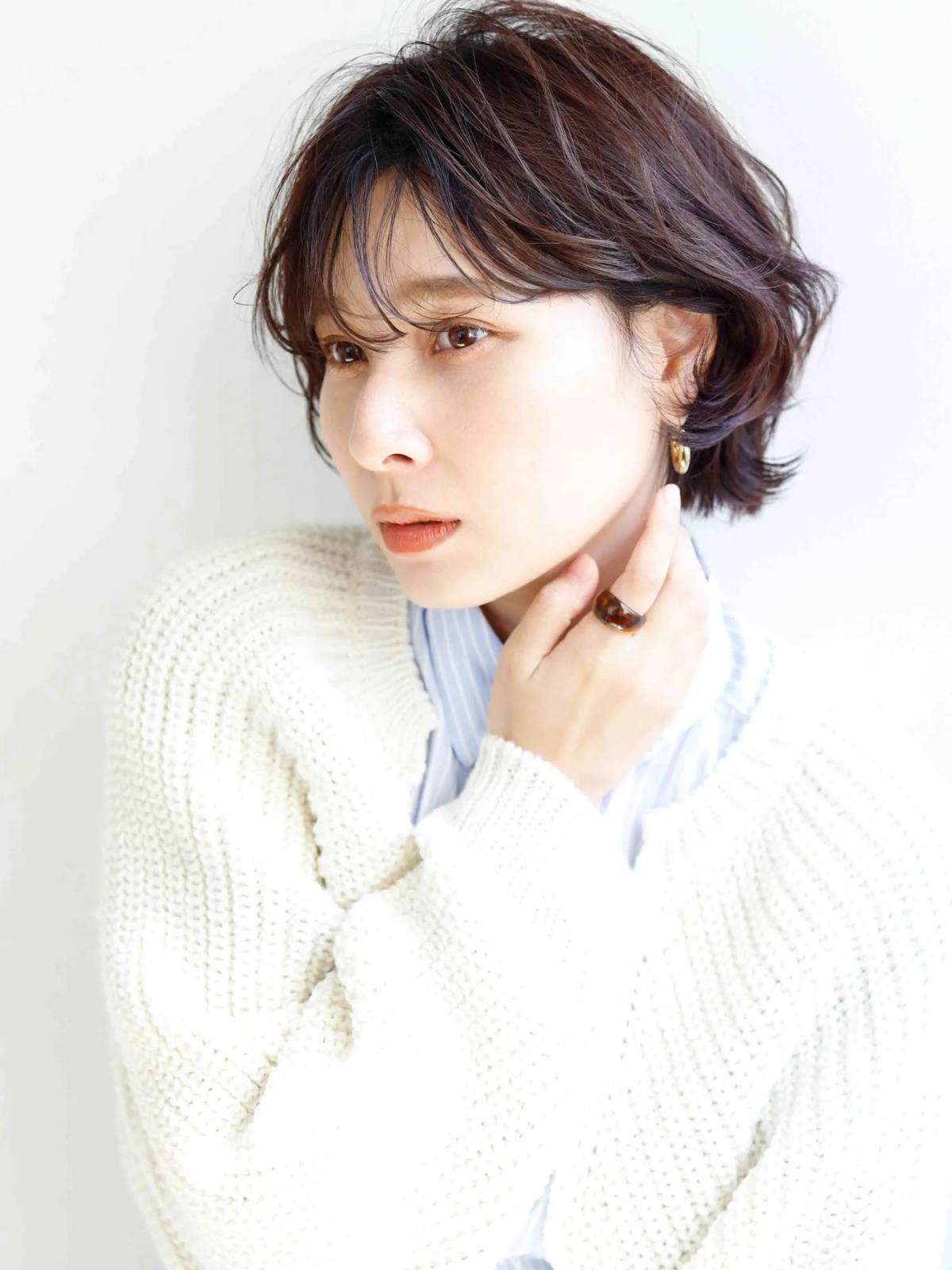 チョコブラウンのニュアンスショート