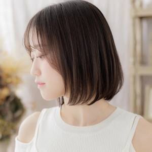  大人可愛い前下がりボブ 