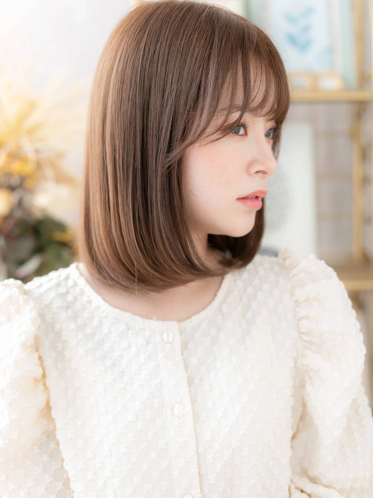 フェミニンワンカールボブ