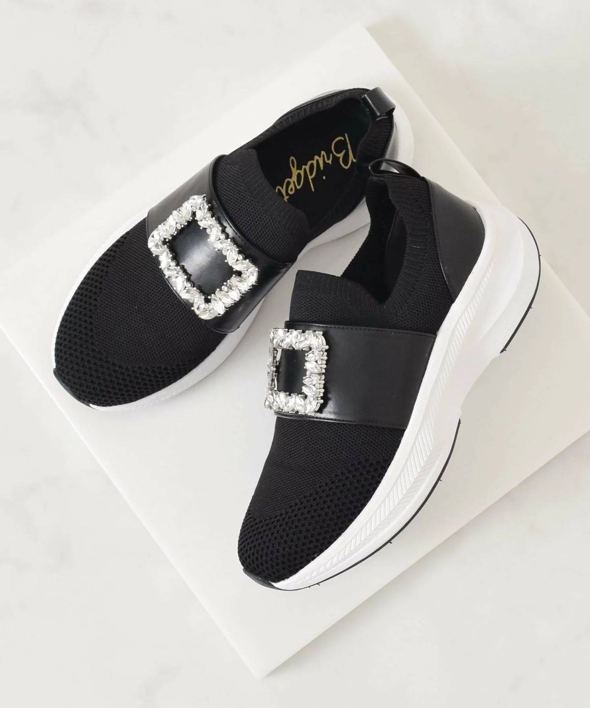 Bridget Birkin ビジューバックルニットスニーカー